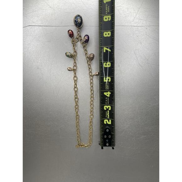 ERWIN PEARL Necklace Faberge Egg Charms Gold Chain Unique Vintage - Picture 4 of 4